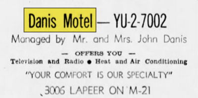Danis Motel - June 1958 Ad